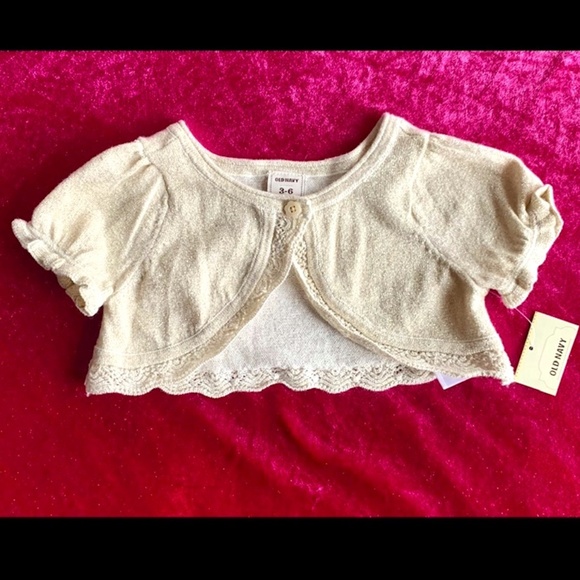Baby Gold Bolero style sweater SIZE 3-6 mos. (NWT) - Picture 1 of 4
